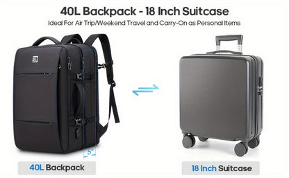 Laptop Backpack – 40L, 17 Inch, Expandable, for Travel – detail view 13