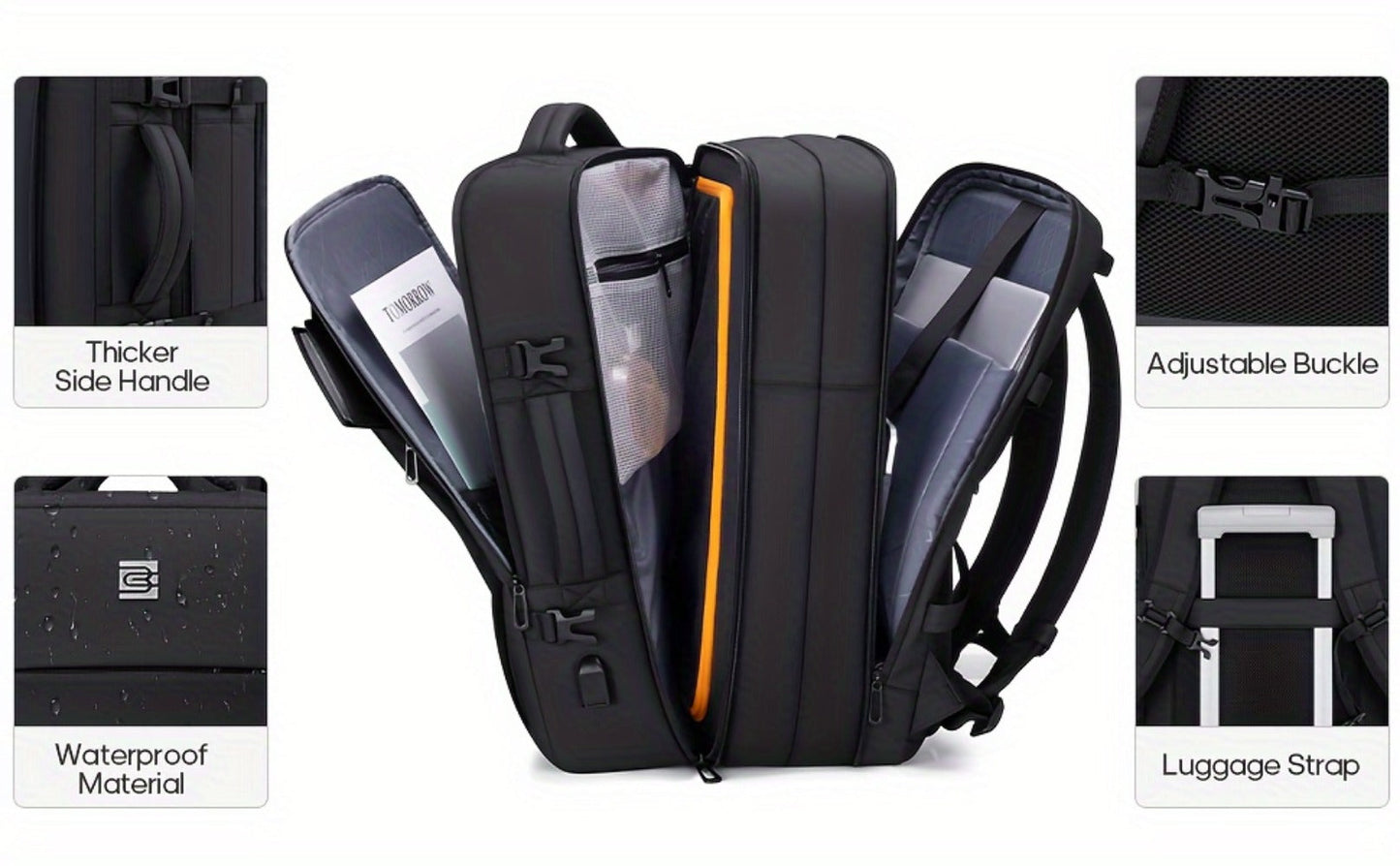 Laptop Backpack – 40L, 17 Inch, Expandable, for Travel – detail view 14