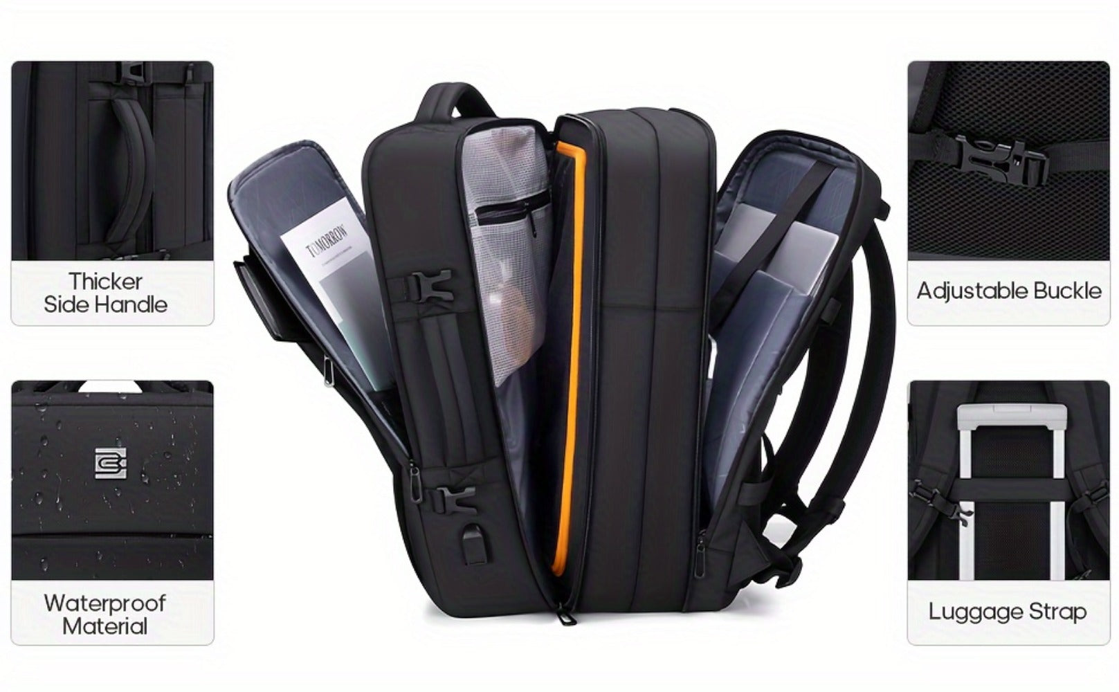Laptop Backpack – 40L, 17 Inch, Expandable, for Travel – detail view 14