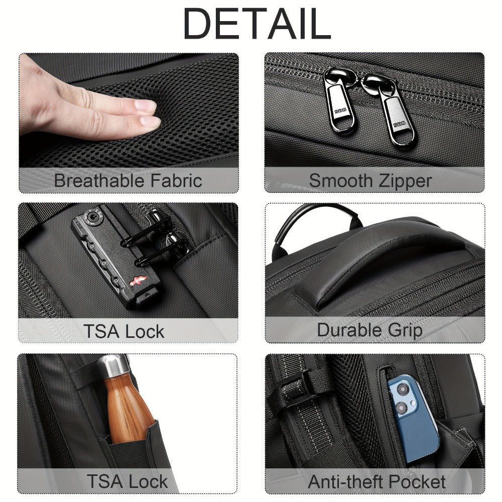 Laptop Backpack – 60L, TSA Lock, Anti-Theft, for Travel – detail view 10