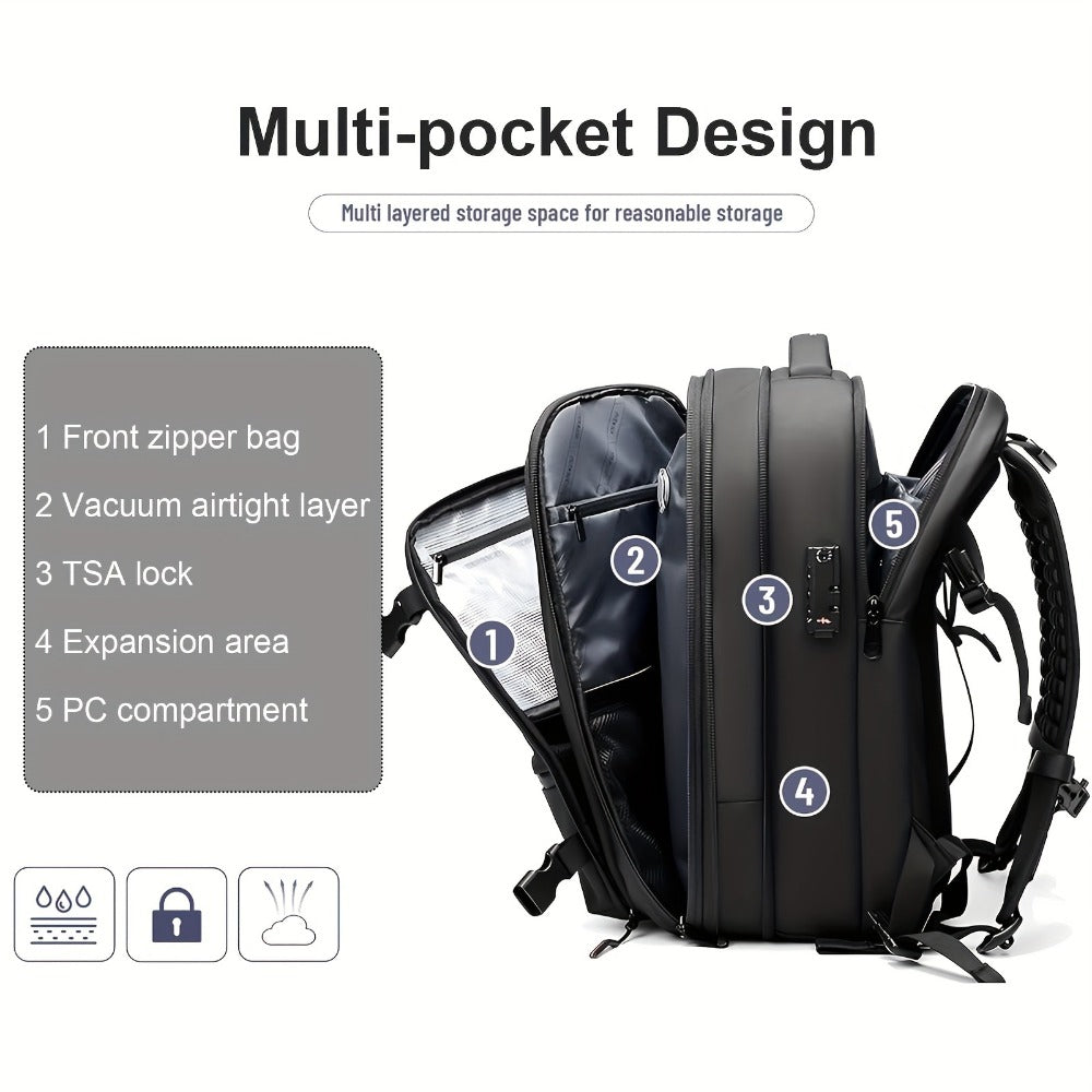 Laptop Backpack – 60L, TSA Lock, Anti-Theft, for Travel – detail view 8