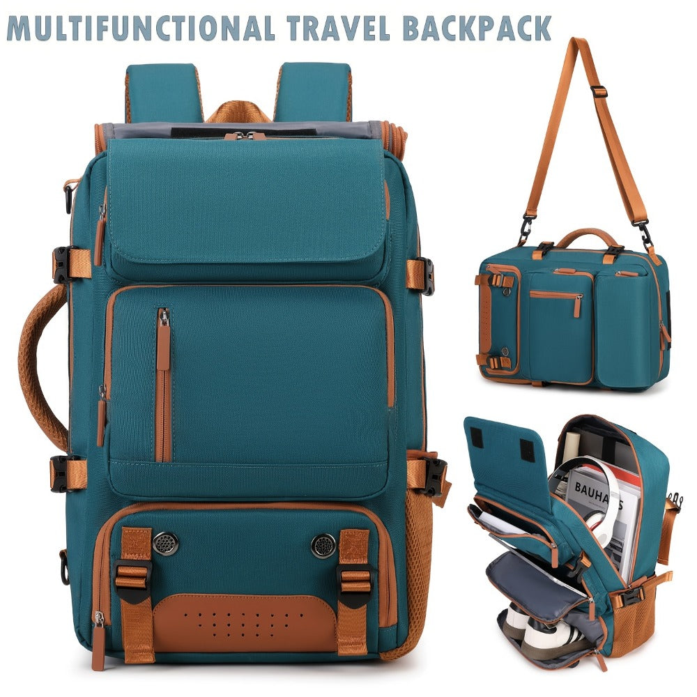 Laptop Backpack – 9-Pocket, 45L, Trolley Sleeve, for Travel – front view