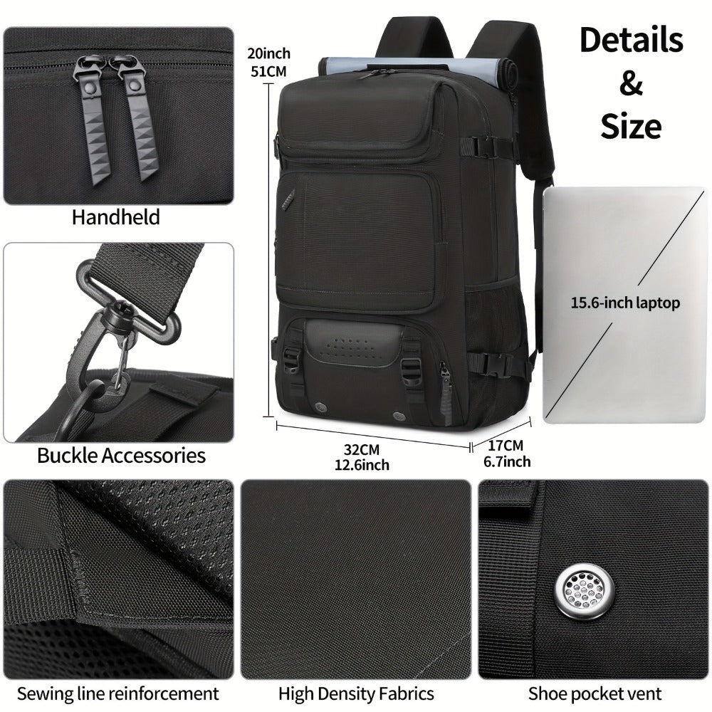 Laptop Backpack – 5 Colors, Adjustable Strap, for Travel – detail view 6
