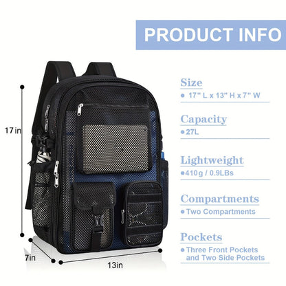 Laptop Backpack – Clear, Lightweight, for Travel & School – detail view 5