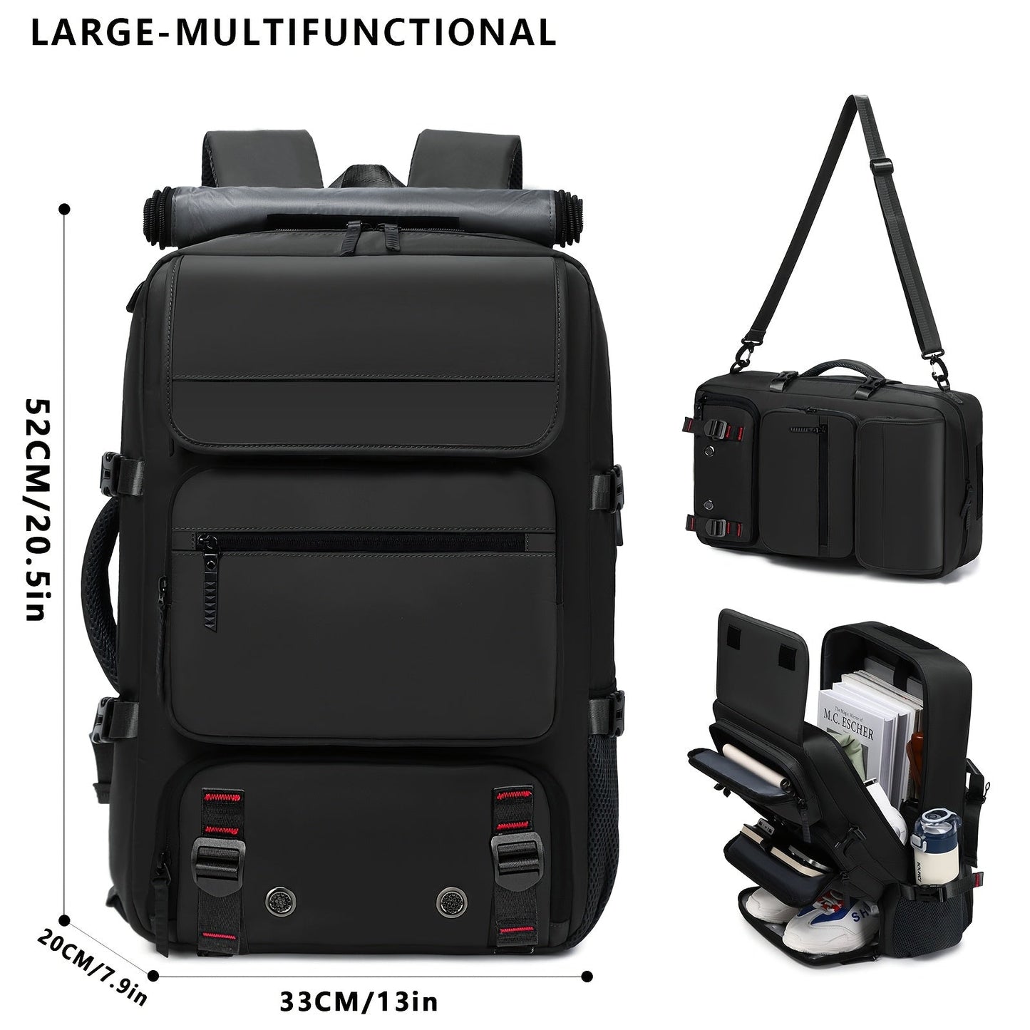 Laptop Backpack – Convertible, for Travel – front view - product view 20