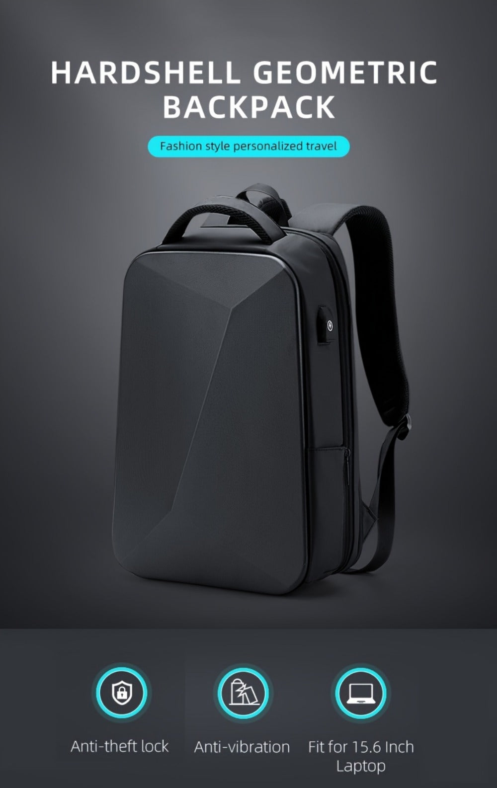 Laptop Backpack – Expandable, Anti-Theft, Large Capacity, for Travel & School – detail view 11