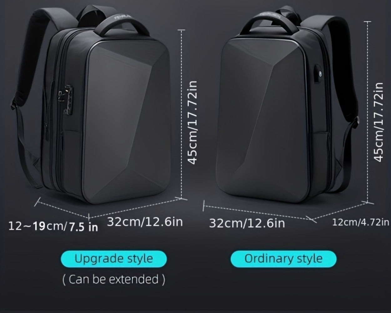 Laptop Backpack – Expandable, Anti-Theft, Large Capacity, for Travel & School – detail view 14