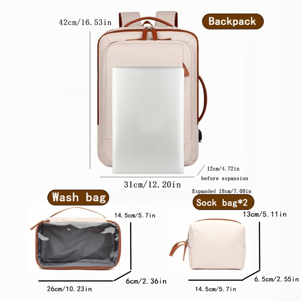 Laptop Backpack – Expandable, Large Capacity, Lightweight, for Travel & Work – detail view 2