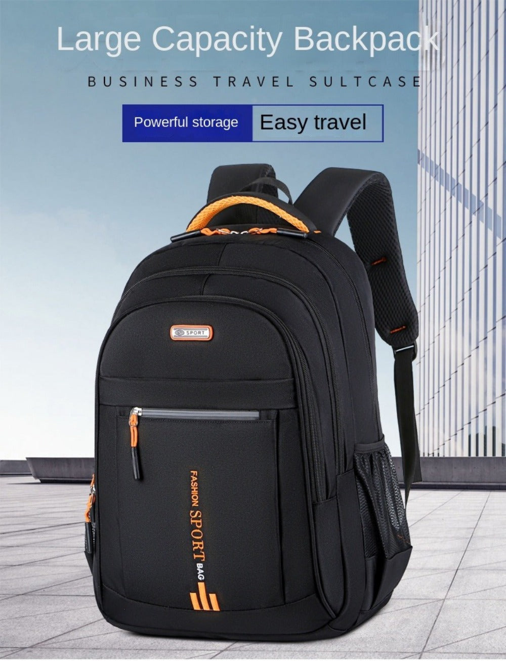 Laptop Backpack – 4 Colors, Large Capacity, Adjustable Strap, for Travel & Work – detail view 18