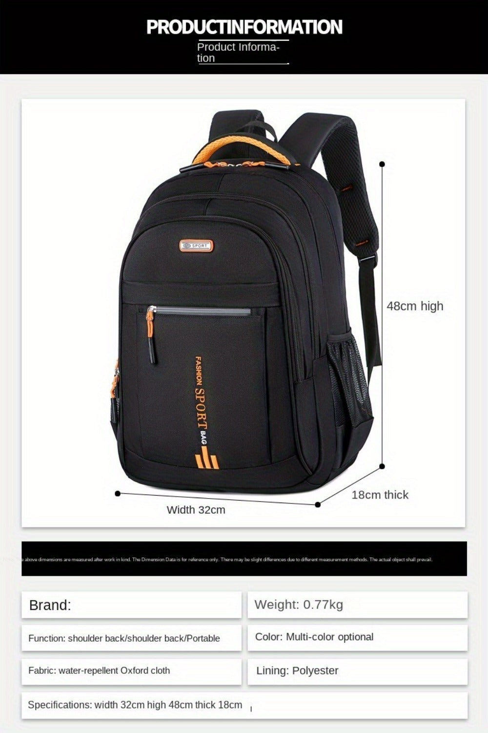 Laptop Backpack – 4 Colors, Large Capacity, Adjustable Strap, for Travel & Work – detail view 26