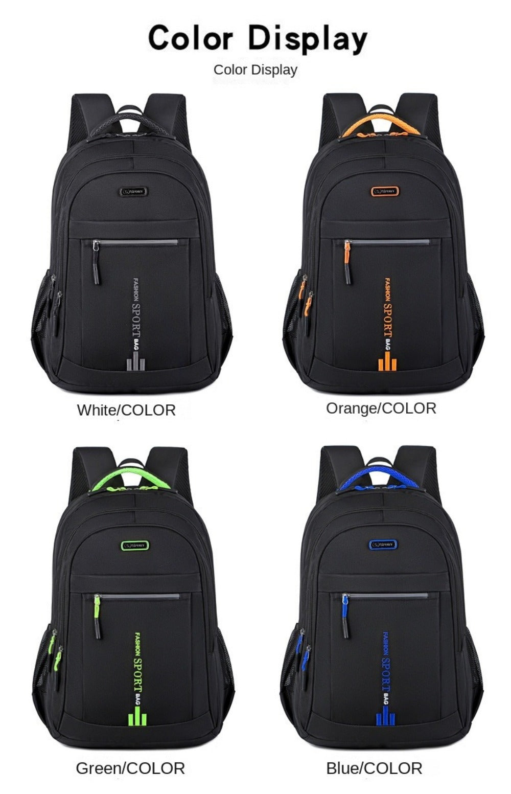 Laptop Backpack – 4 Colors, Large Capacity, Adjustable Strap, for Travel & Work – detail view 27