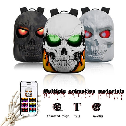 Laptop Backpack – Large Capacity, Led Skull Programmable App Controlled – detail view 13