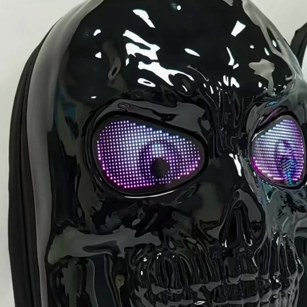 Laptop Backpack – Large Capacity, Led Skull Programmable App Controlled – detail view 16