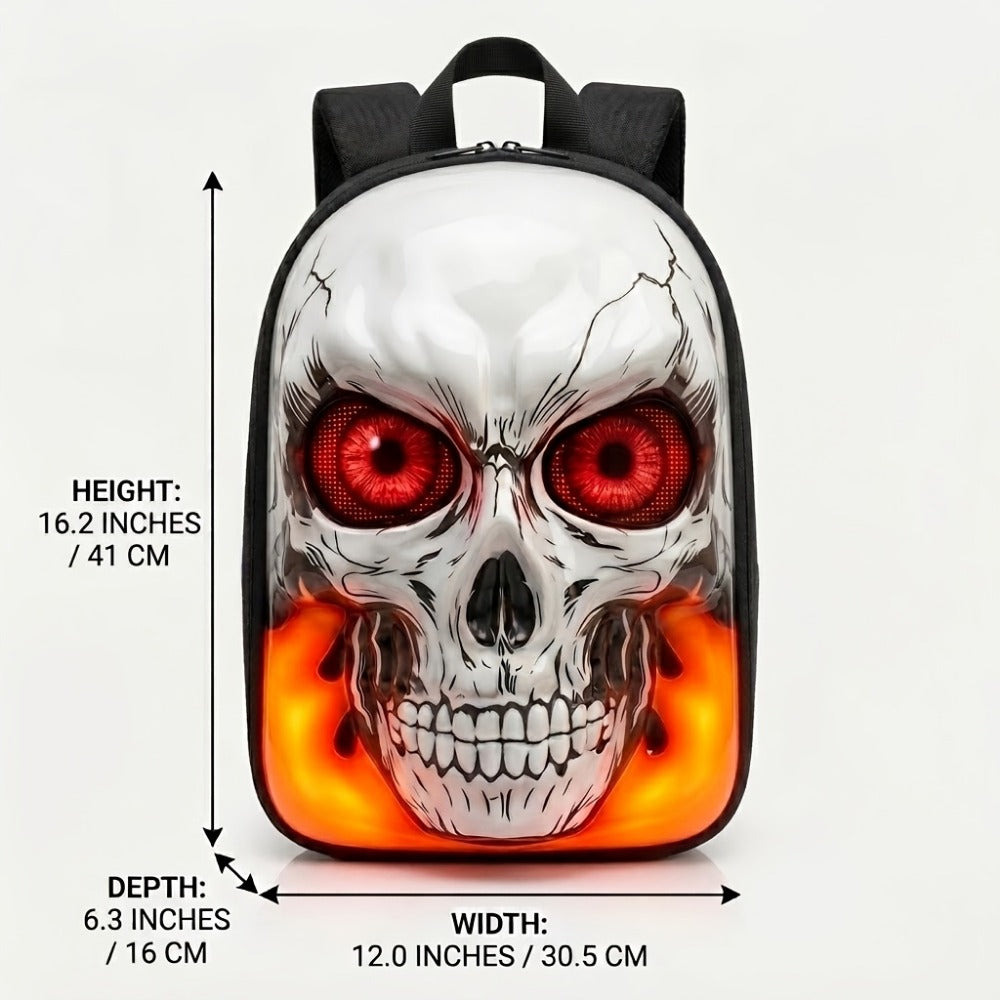 Laptop Backpack – Large Capacity, Led Skull Programmable App Controlled – detail view 6