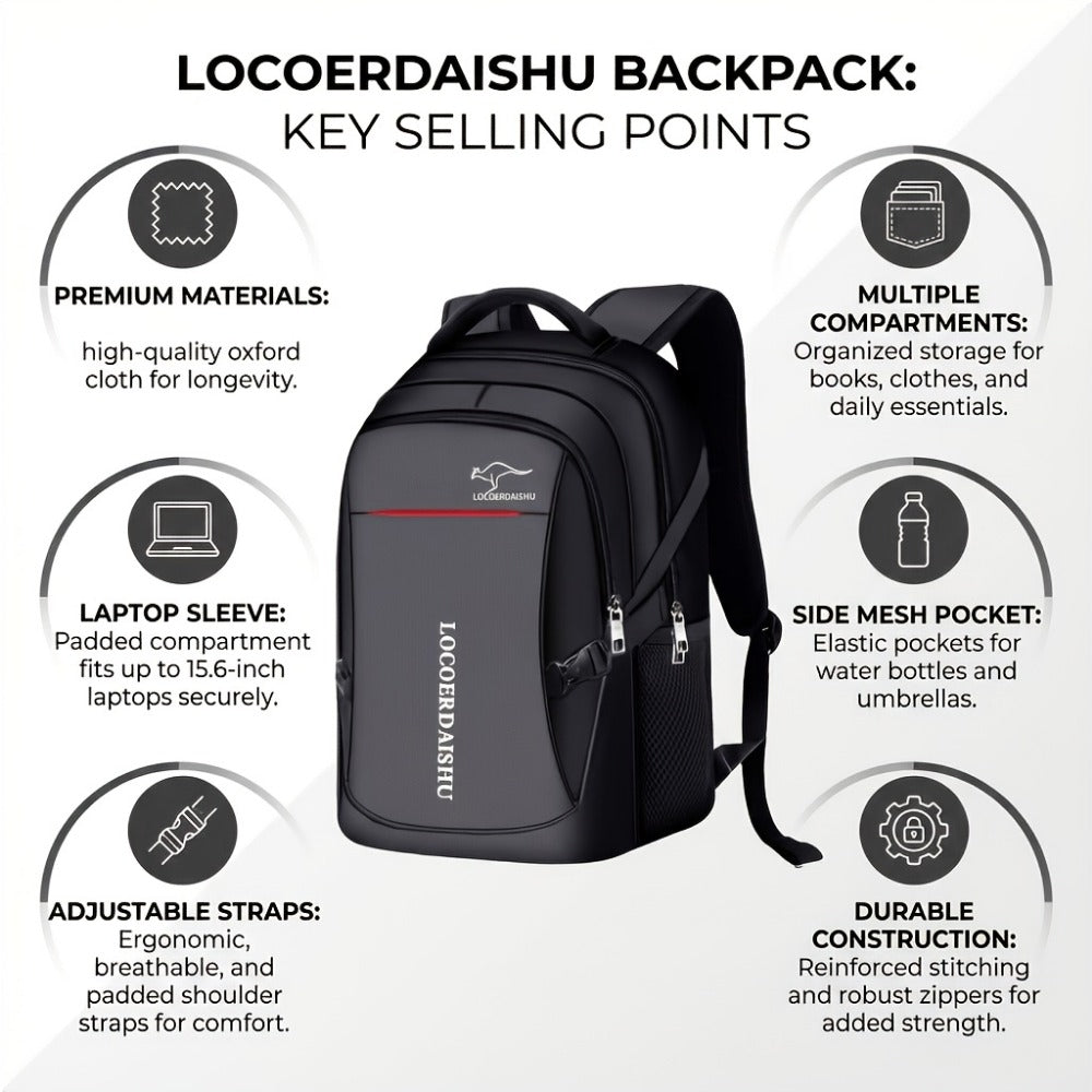 Laptop Backpack – Large Capacity, for Travel & Work – detail view 2
