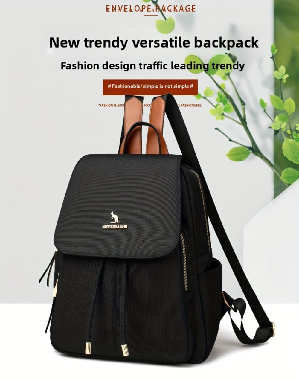 Laptop Backpack – Nylon, Lightweight, Adjustable Strap, for Travel & Work – detail view 12