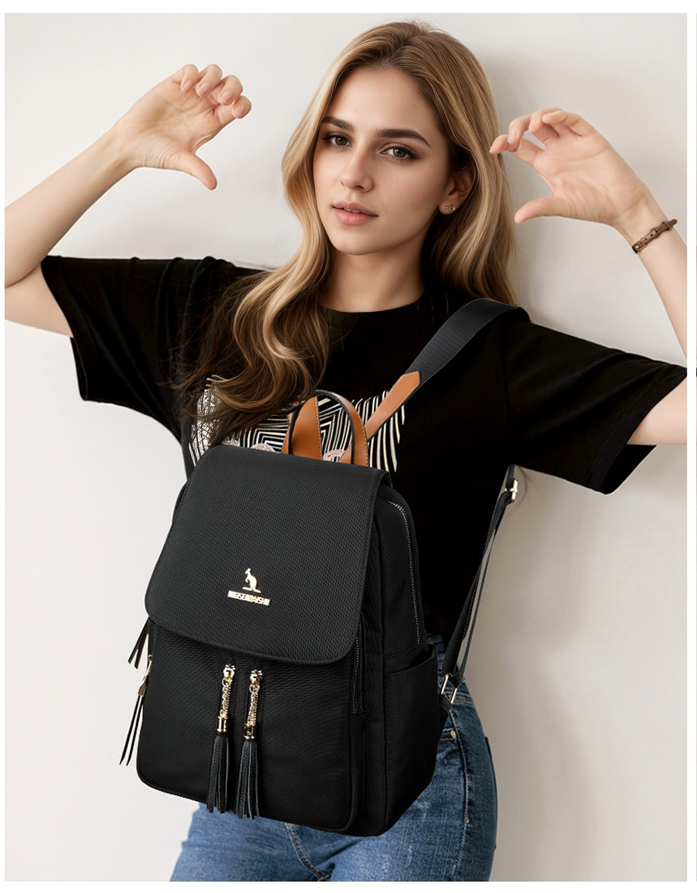 Laptop Backpack – Nylon, Lightweight, Adjustable Strap, for Travel & Work – detail view 26