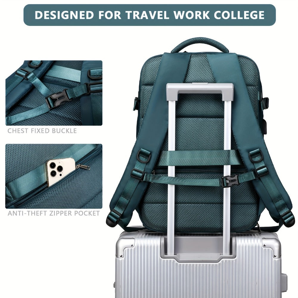 Laptop Backpack – 8 Colors, Nylon, USB Charging, for Travel & Work – detail view 19