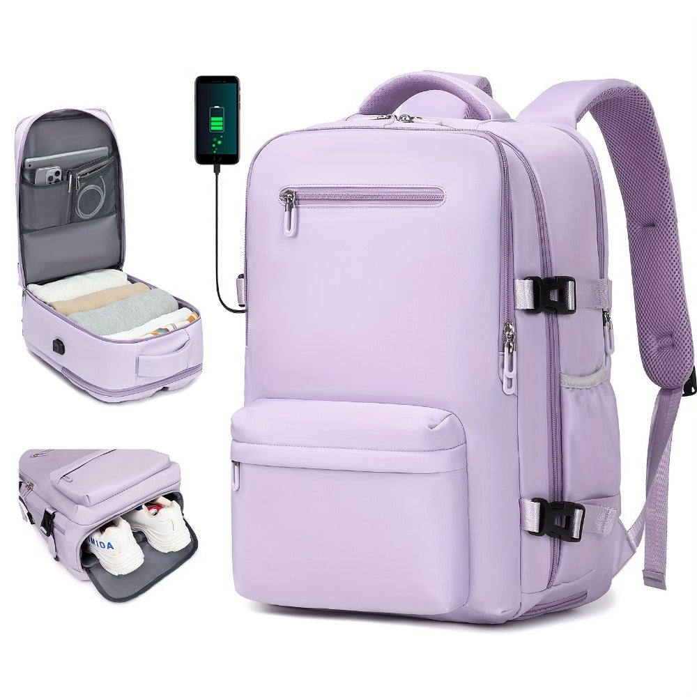 Laptop Backpack – 8 Colors, Nylon, USB Charging, for Travel & Work – detail view 16