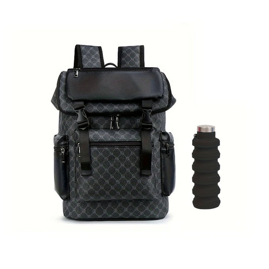 Laptop Backpack – PU Leather, for Travel & School – front view