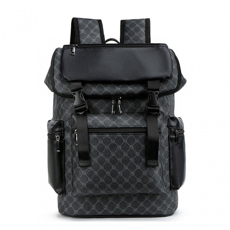 Laptop Backpack – PU Leather, Large Capacity, for Travel & Work – front view - product view 14