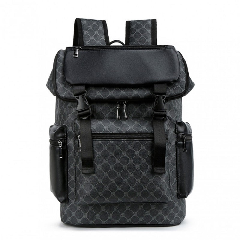 Laptop Backpack – PU Leather, Large Capacity, for Travel & Work – detail view 3
