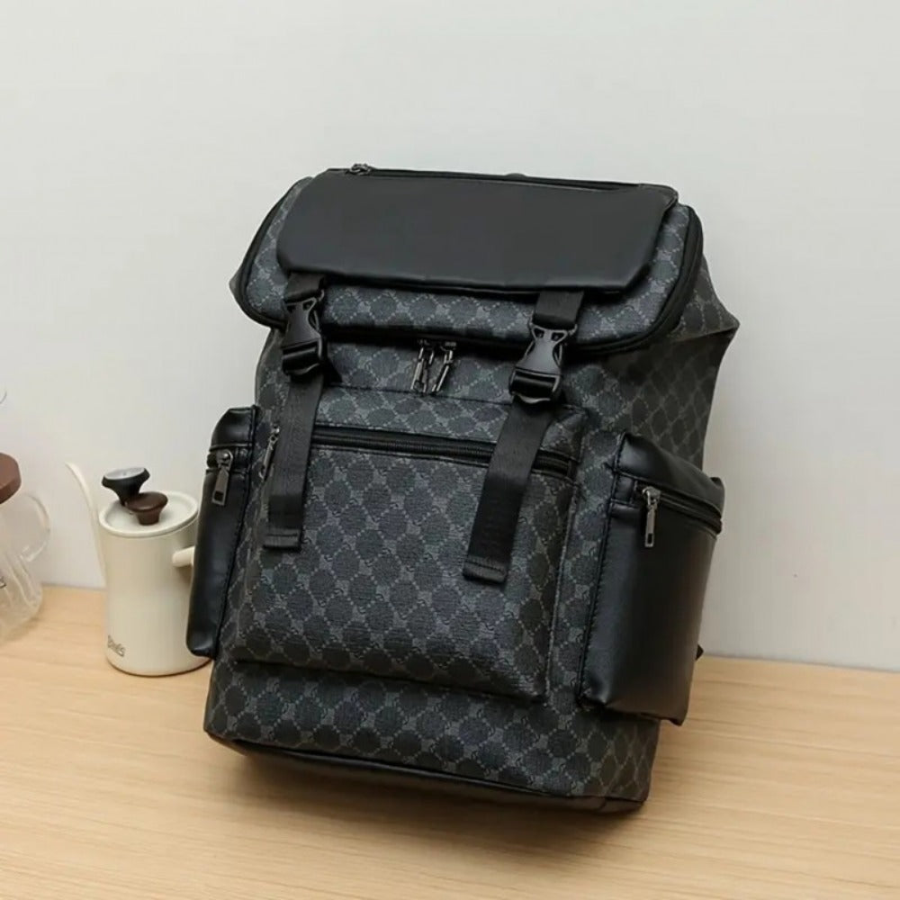 Laptop Backpack – PU Leather, Large Capacity, for Travel & Work – detail view 6