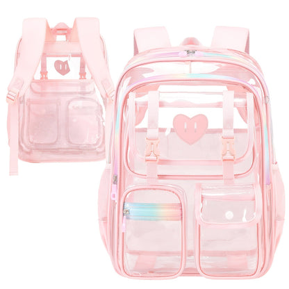 Laptop Backpack – PVC, Clear, Transparent, Multi-Pocket – detail view 15