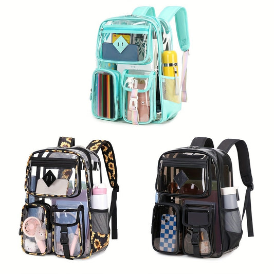 Laptop Backpack – PVC, Clear, Large Capacity, Transparent – detail view 3