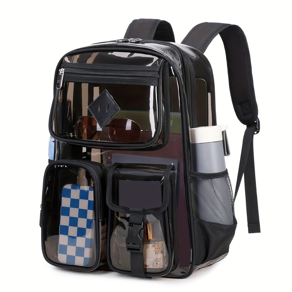 Laptop Backpack – PVC, Clear, Large Capacity, Transparent – detail view 4