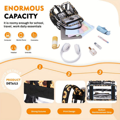 Laptop Backpack – PVC, Clear, Large Capacity, Transparent – detail view 6