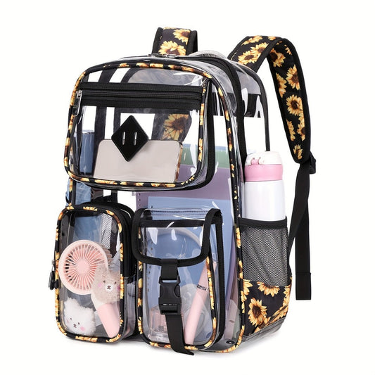 Laptop Backpack – PVC, Clear, Large Capacity, Transparent – front view