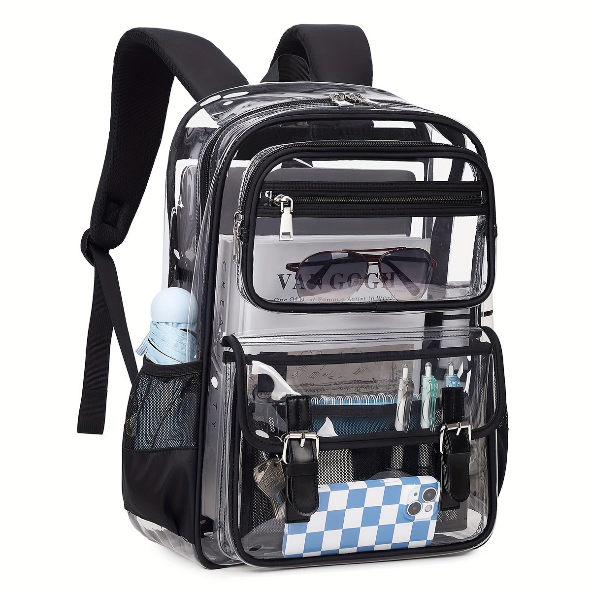 Laptop Backpack – PVC, Clear, Large Capacity, Transparent – detail view 18