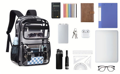 Laptop Backpack – PVC, Clear, Large Capacity, Transparent – detail view 12