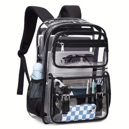 Laptop Backpack – PVC, Clear, Large Capacity, Transparent – detail view 5