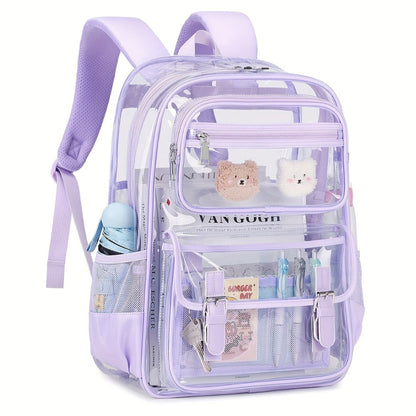 Laptop Backpack – PVC, Clear, Large Capacity, Transparent – detail view 9