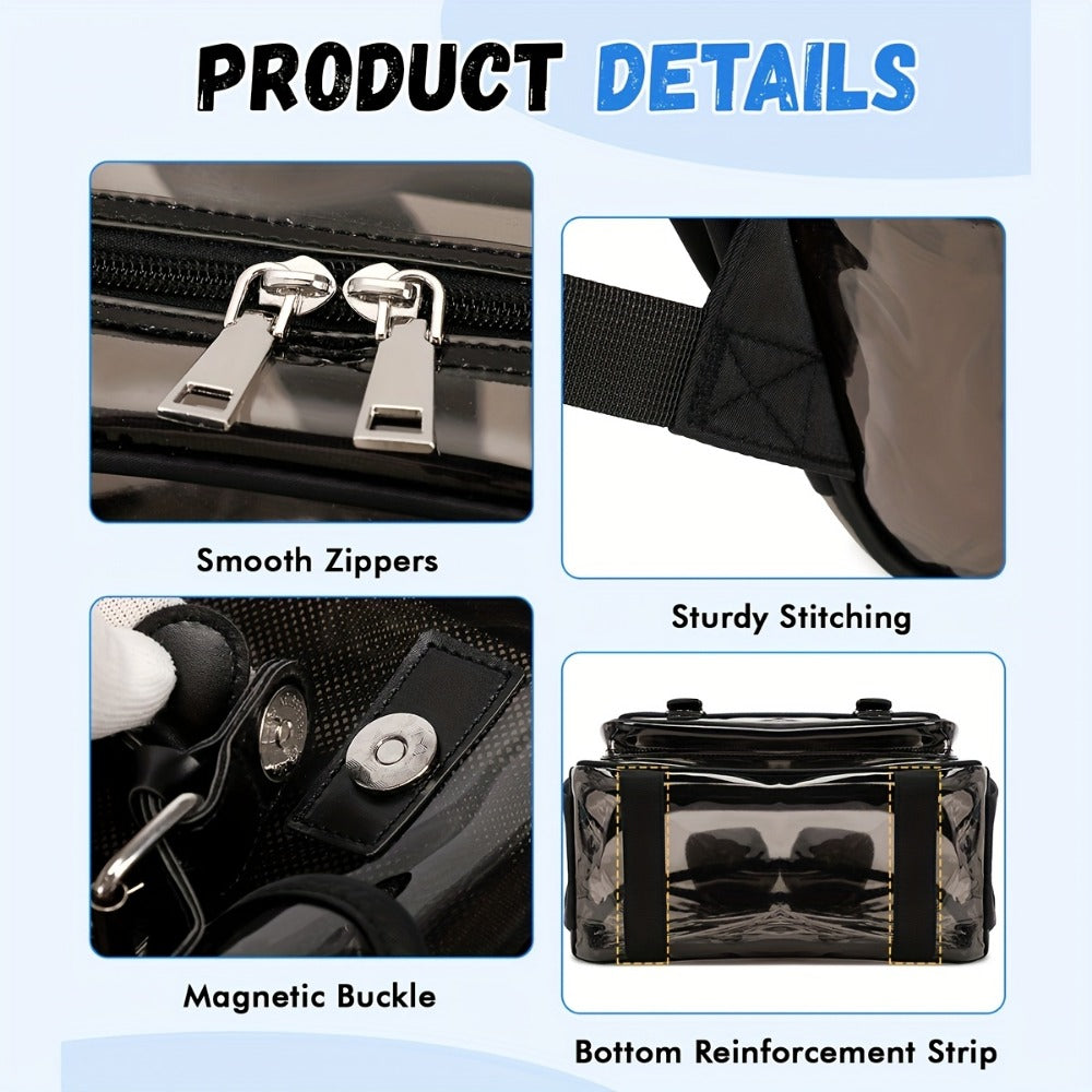 Laptop Backpack – PVC, Clear, Large Capacity, Transparent – detail view 10