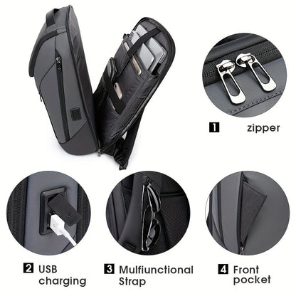 Laptop Backpack – USB Charging, Large Capacity, Trolley Sleeve, for Travel & Work – detail view 16