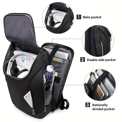 Laptop Backpack – USB Charging, Large Capacity, Trolley Sleeve, for Travel & Work – detail view 3