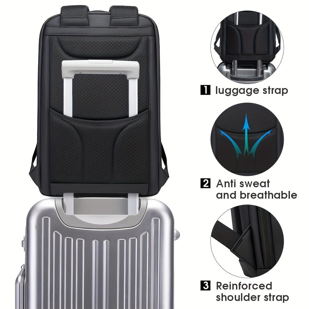 Laptop Backpack – USB Charging, Large Capacity, Trolley Sleeve, for Travel & Work – detail view 6
