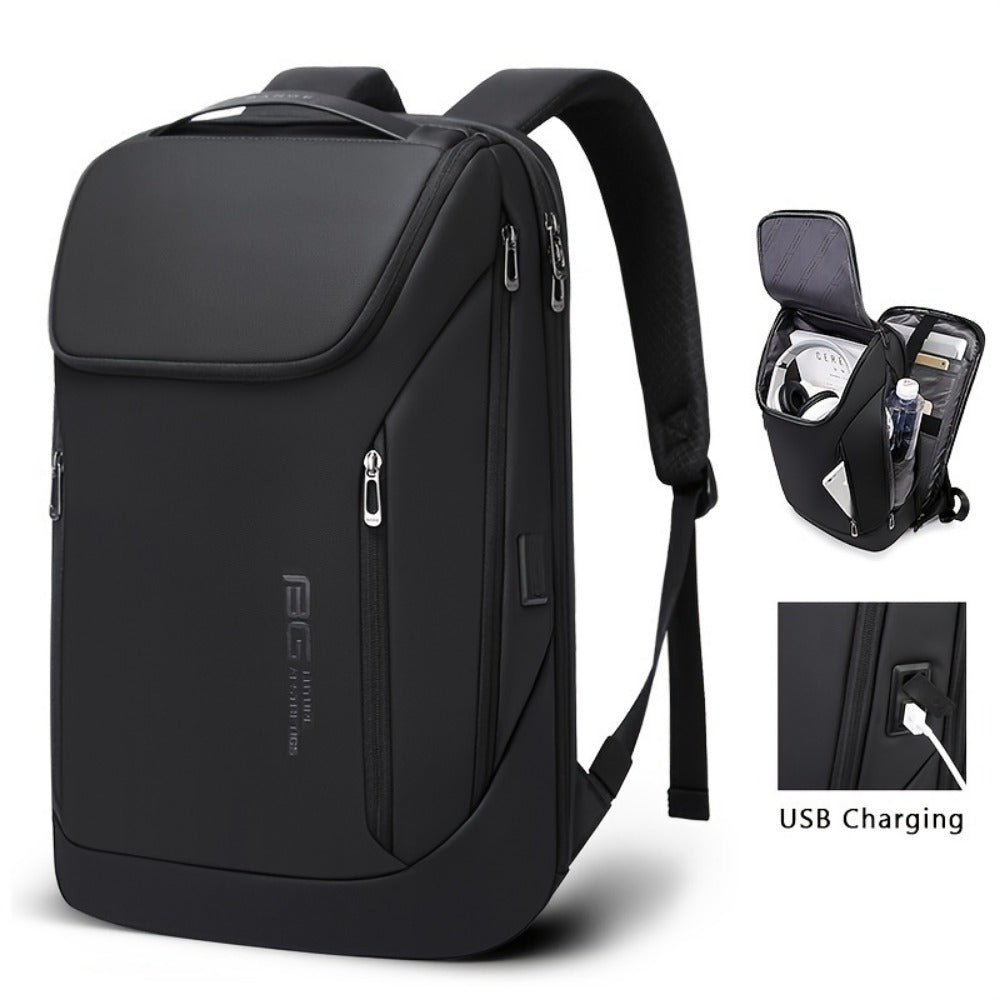 Laptop Backpack – USB Charging, Large Capacity, Trolley Sleeve, for Travel & Work – front view