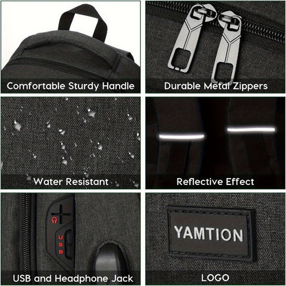 Laptop Backpack – USB Charging, for Travel & Work – detail view 3