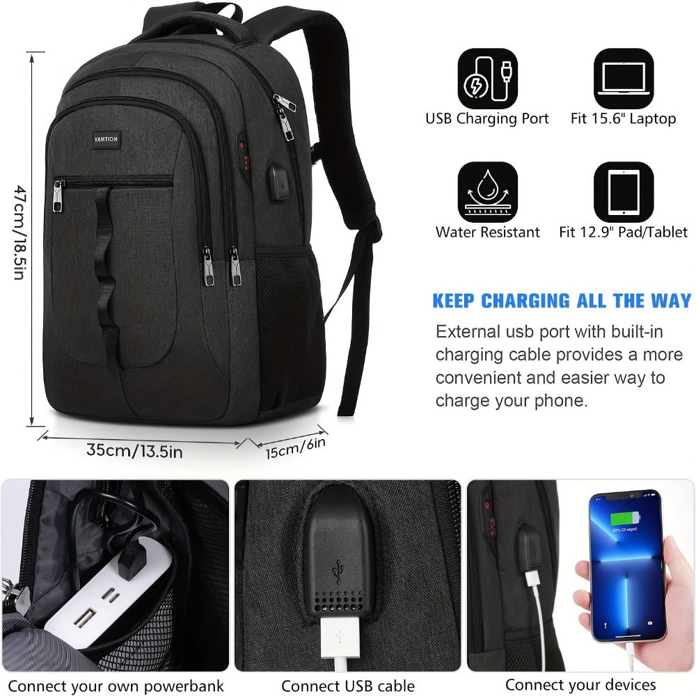 Laptop Backpack – USB Charging, for Travel & Work – detail view 5