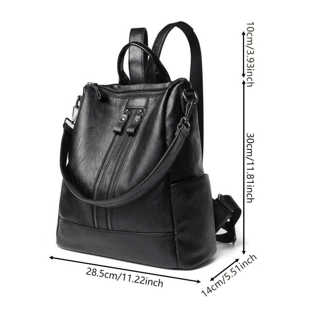 Laptop Backpack – Vegan Leather, Multi-Pocket, Large Capacity, for Travel & Work – detail view 4