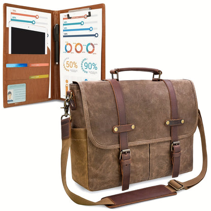 Laptop Bag – 15.6 Inch, Canvas, for Travel & Work – front view - product view 9