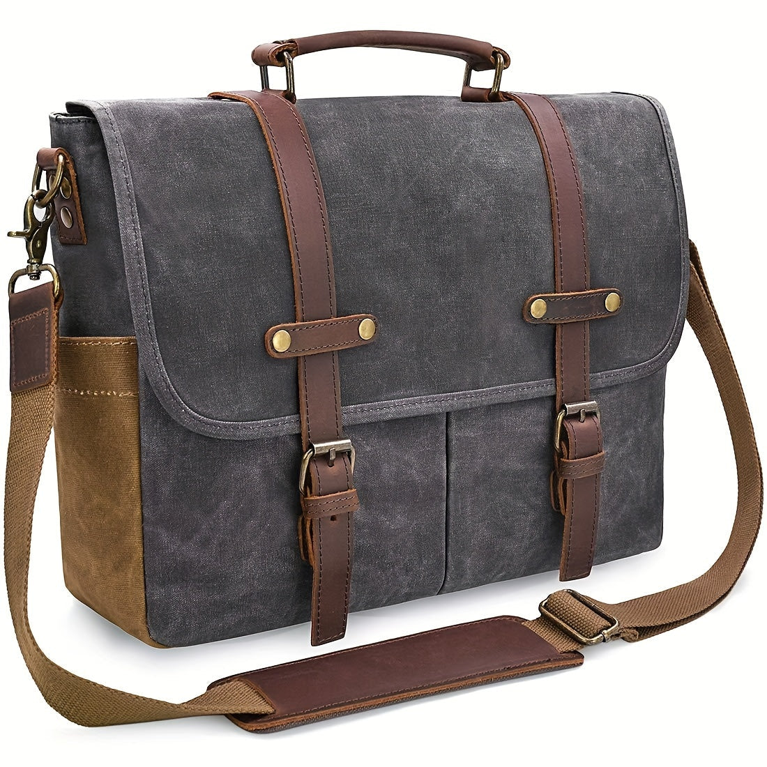 Laptop Bag – 15.6 Inch, Canvas, for Travel & Work – front view - product view 16