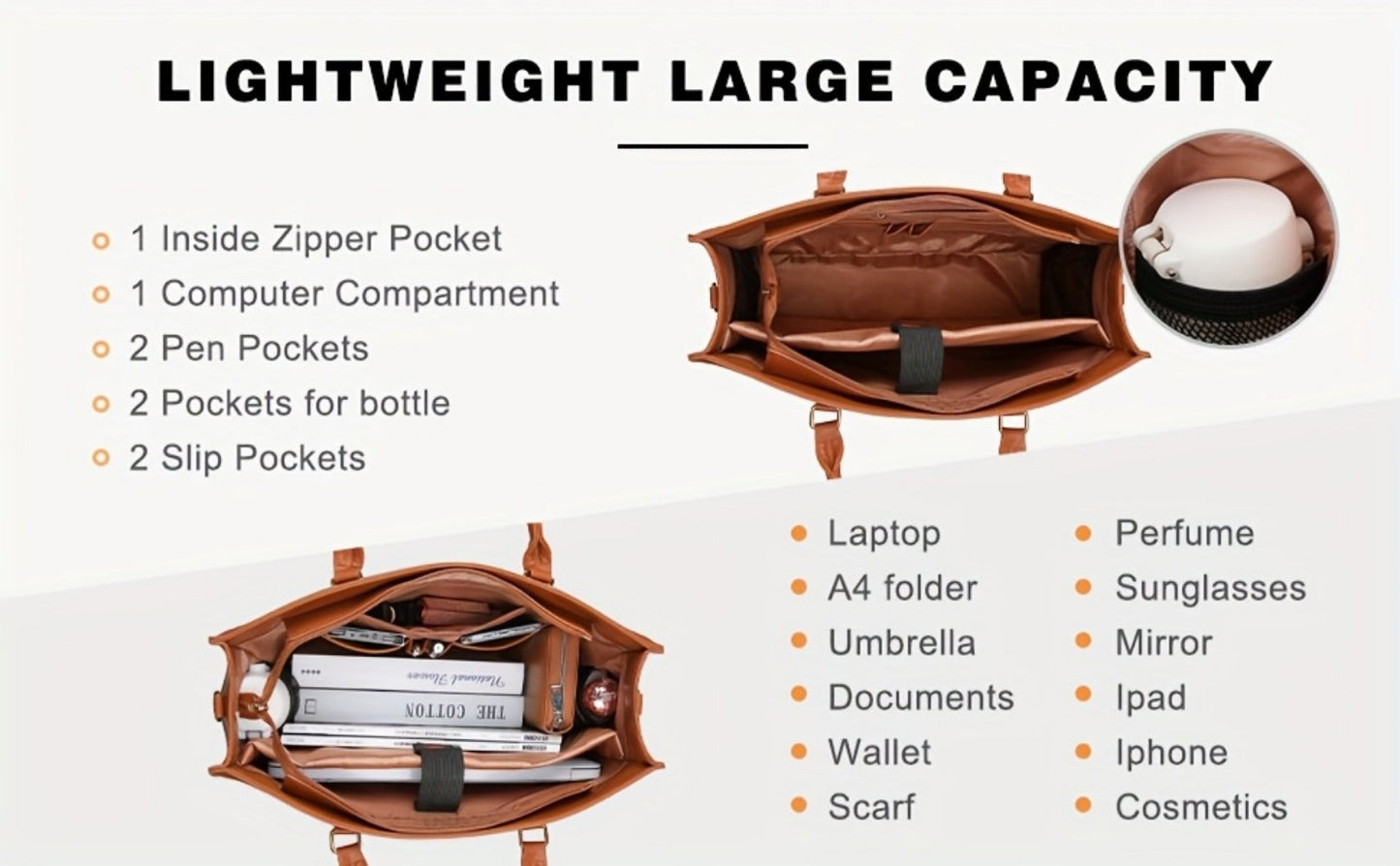 Laptop Bag – 15.6 Inch, Lightweight, Large Capacity, Adjustable Strap – detail view 13