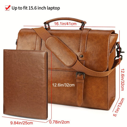 Laptop Bag – 15.6 Inch, PU Leather, for Work & School – detail view 2