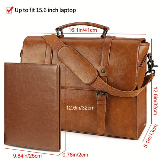 Laptop Bag – 15.6 Inch, PU Leather, for Work & School – detail view 2