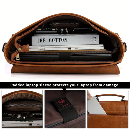 Laptop Bag – 15.6 Inch, PU Leather, for Work & School – detail view 3
